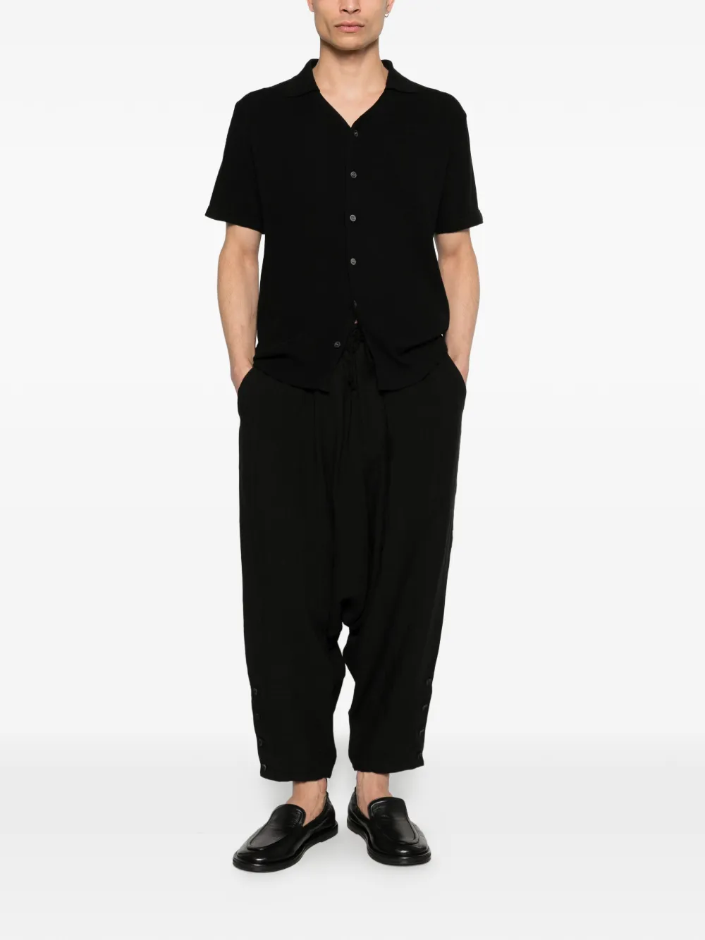 Yohji Yamamoto Broek met knoopsluiting Zwart