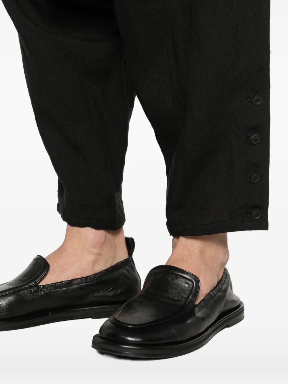 Yohji Yamamoto Broek met knoopsluiting Zwart