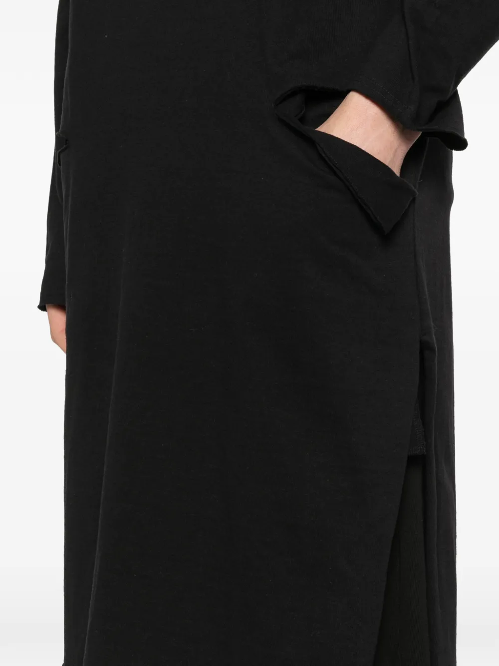 Yohji Yamamoto Lang T-shirt Zwart