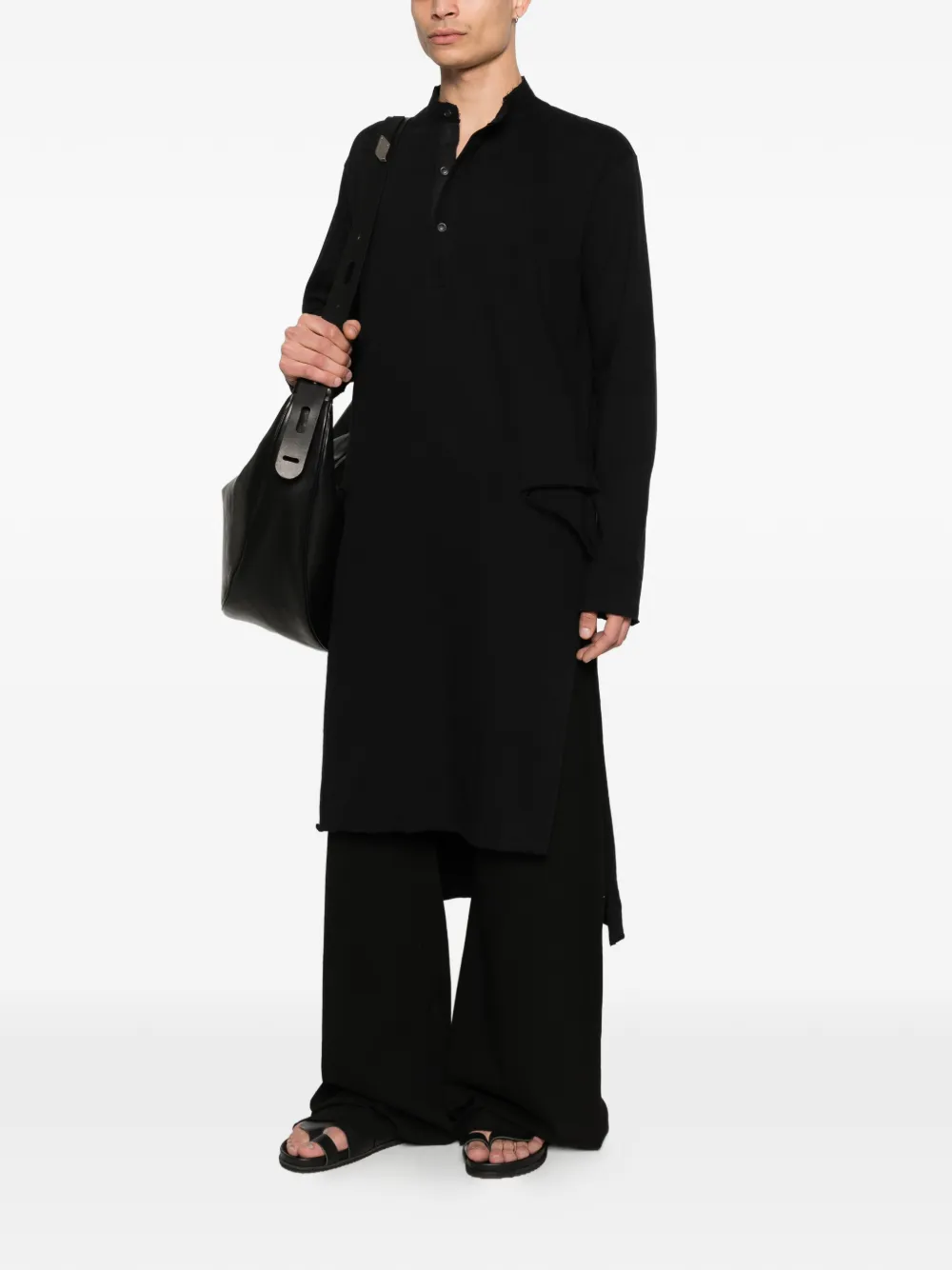 Yohji Yamamoto Lang T-shirt Zwart