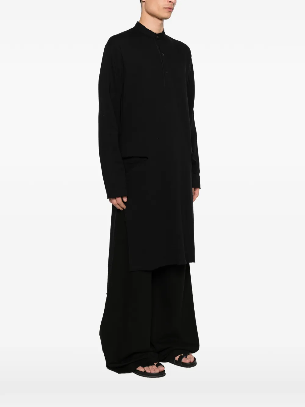 Yohji Yamamoto Lang T-shirt Zwart