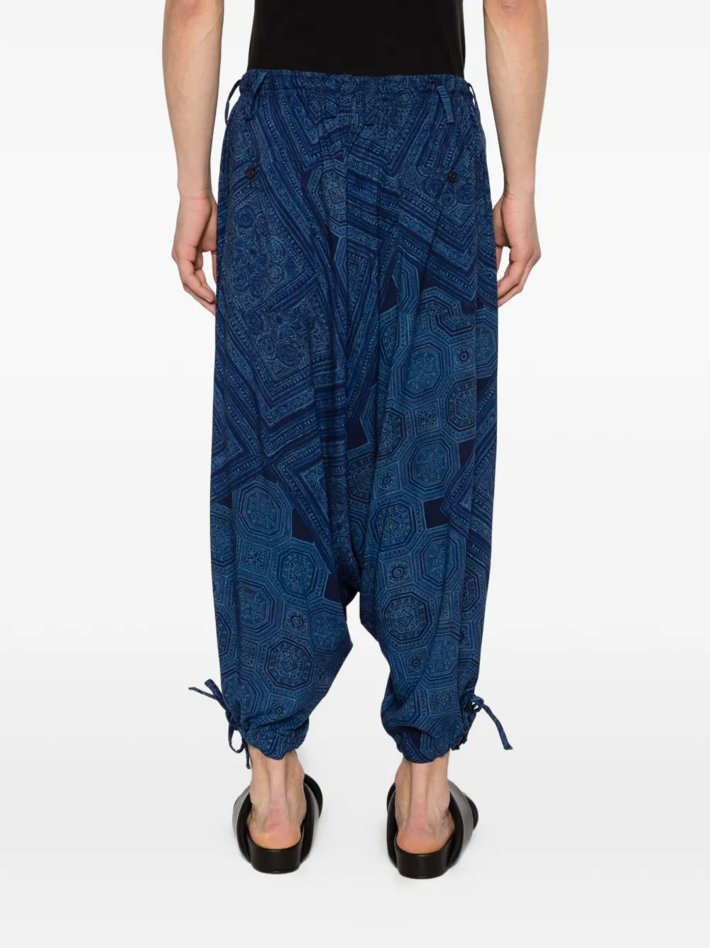 Yohji Yamamoto Broek met striksluiting Blauw