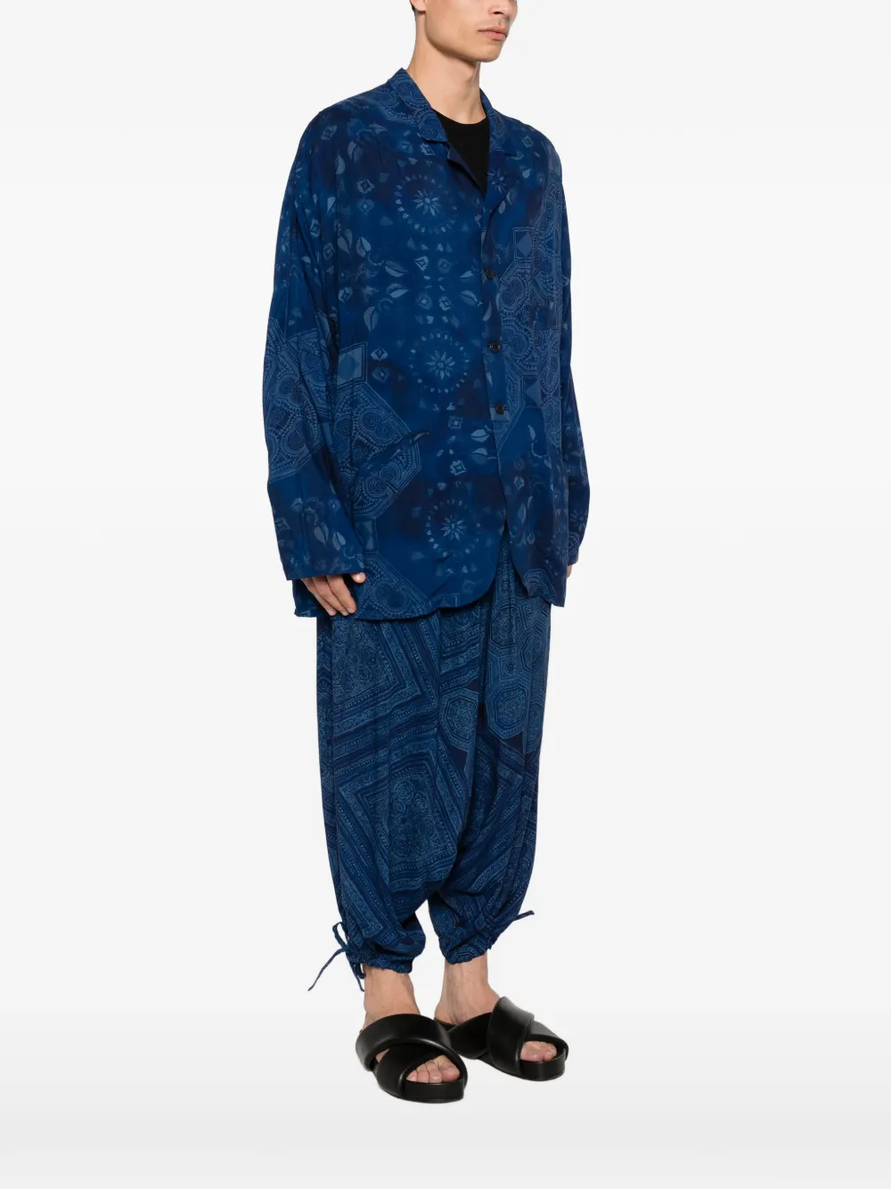  Yohji Yamamoto Printed Button-up Jacket - Blue 