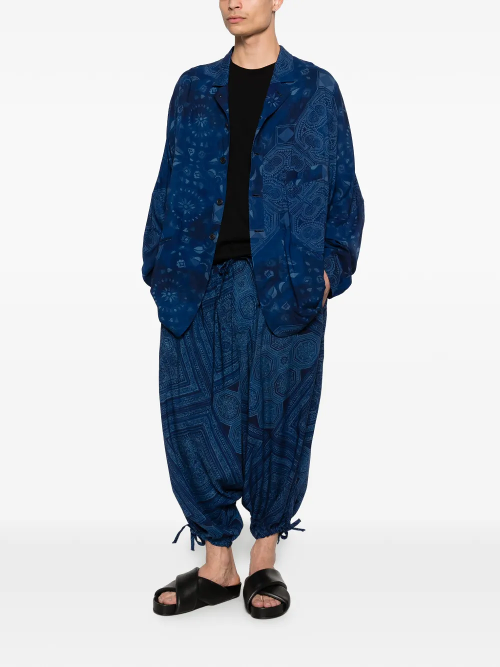  Yohji Yamamoto Printed Button-up Jacket - Blue 