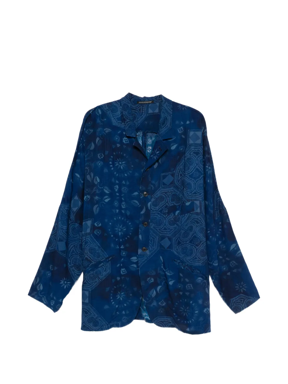 Yohji Yamamoto printed button-up jacket - Blu