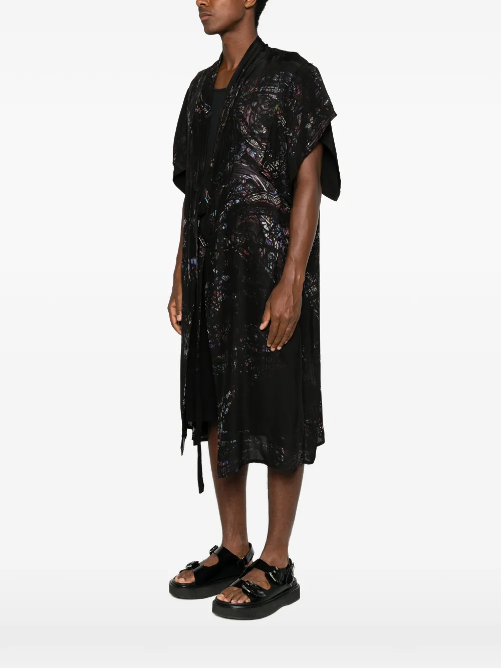 Yohji Yamamoto Gilet met ceintuur Zwart