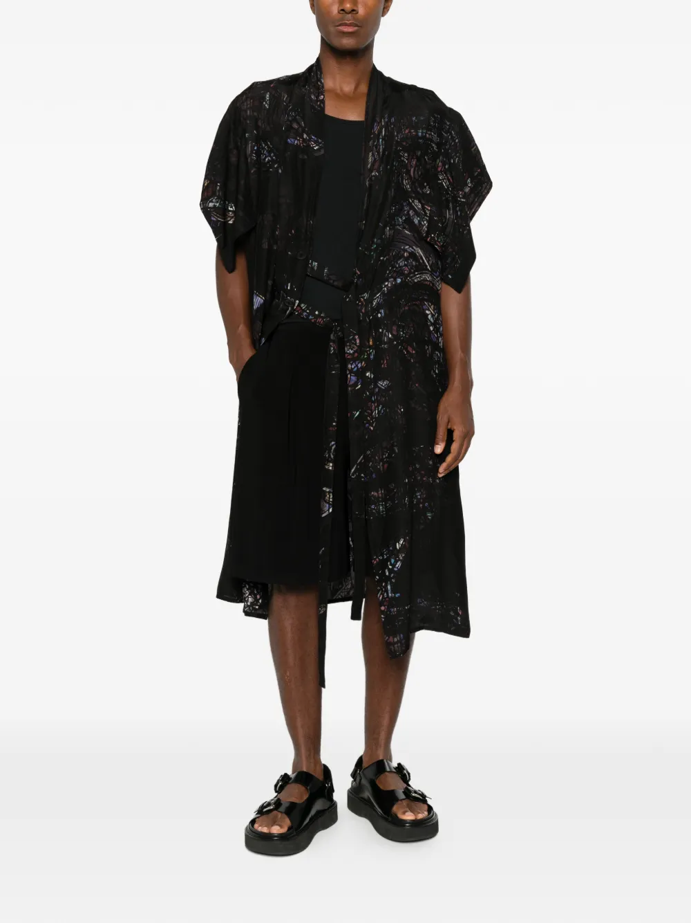 Yohji Yamamoto Gilet met ceintuur Zwart