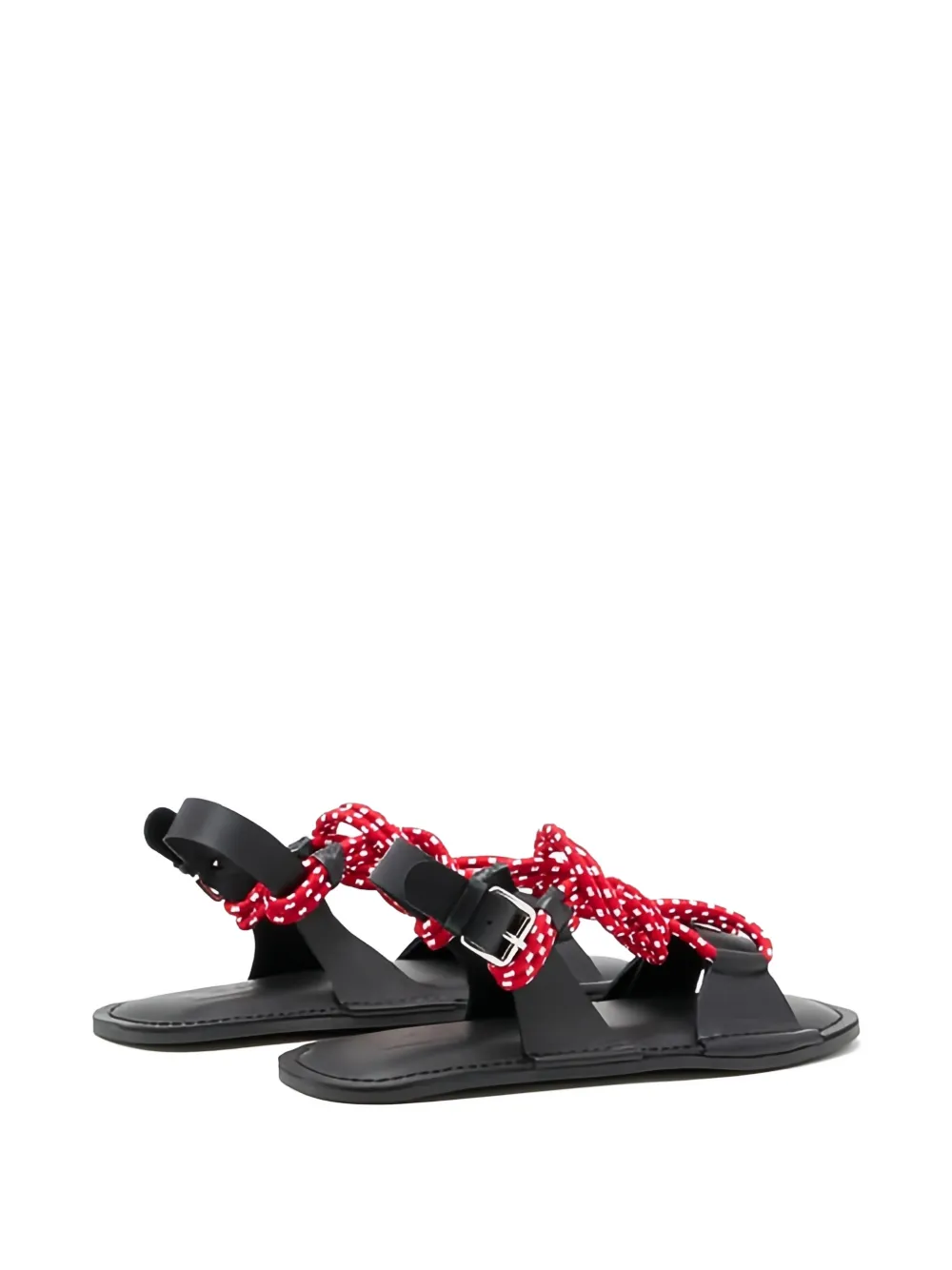 Plan C Sandalen met gevlochten detail Zwart