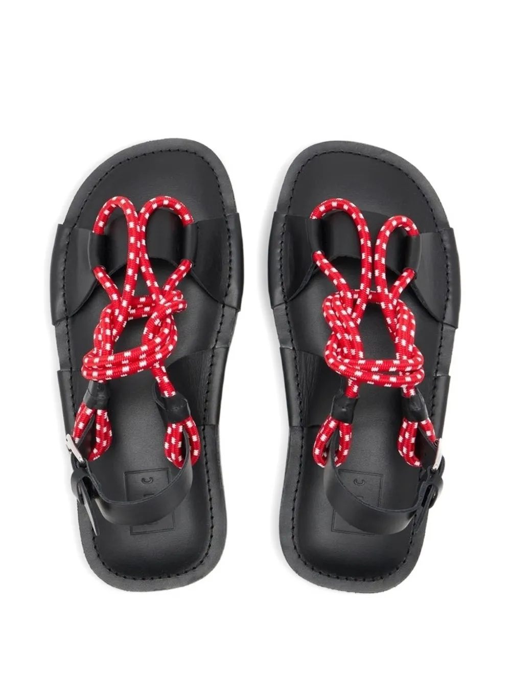 Plan C Sandalen met gevlochten detail Zwart