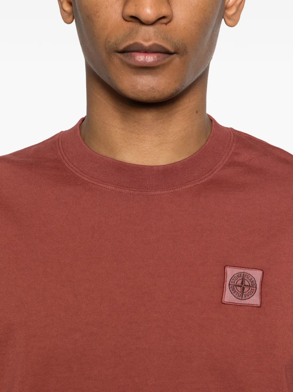 Stone Island T-shirt met Compass-logopatch Oranje