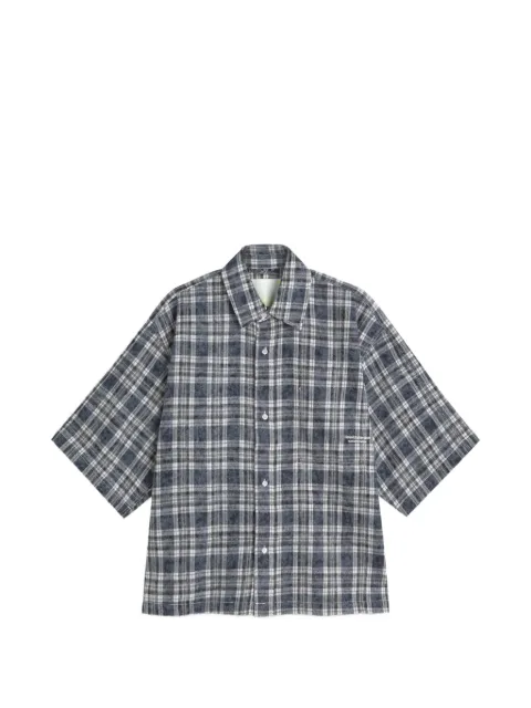NEW AMSTERDAM quarter-sleeve checked shirt