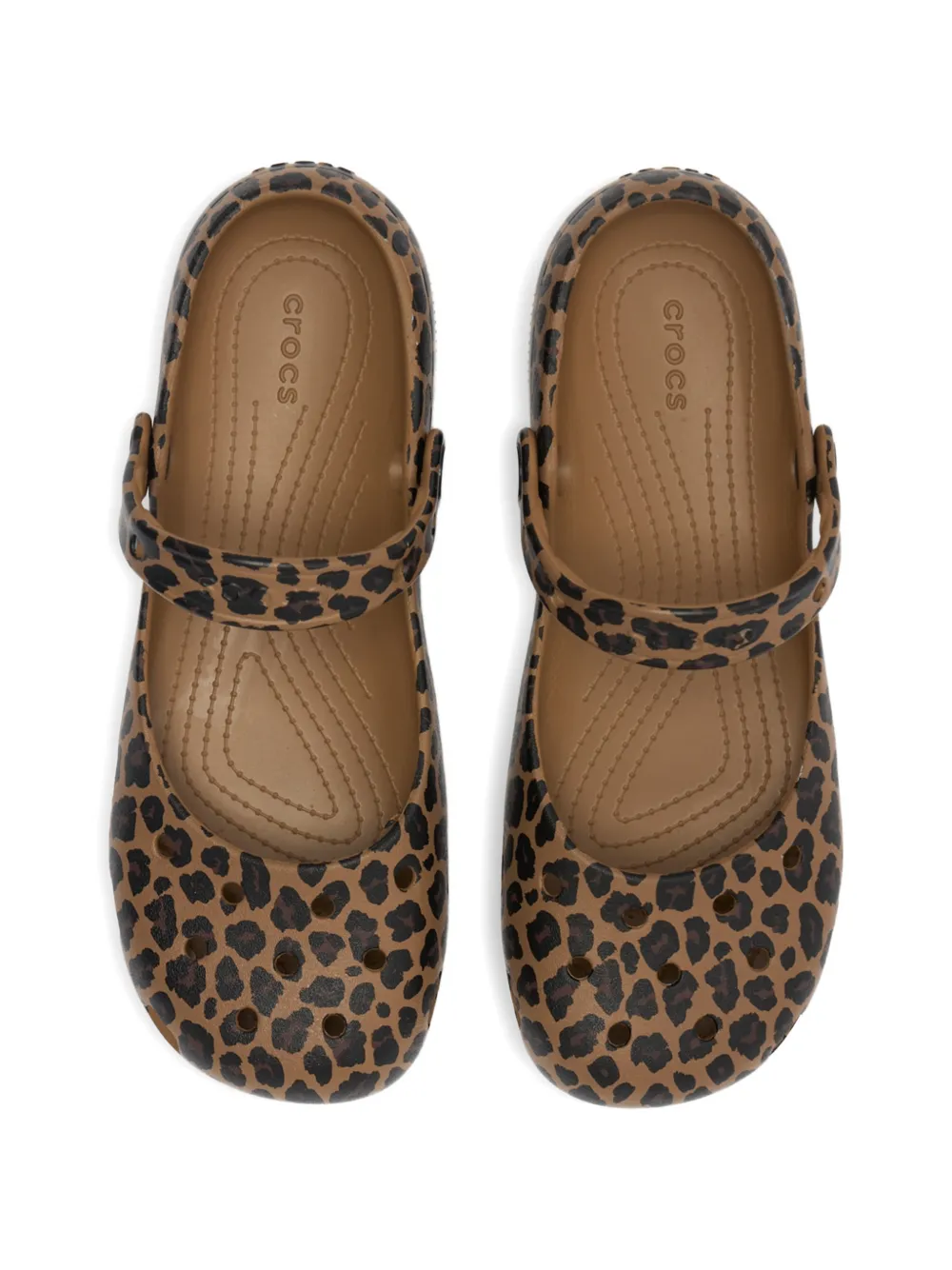 Crocs Classic Animal Ballet geperforeerde muiltjes Bruin