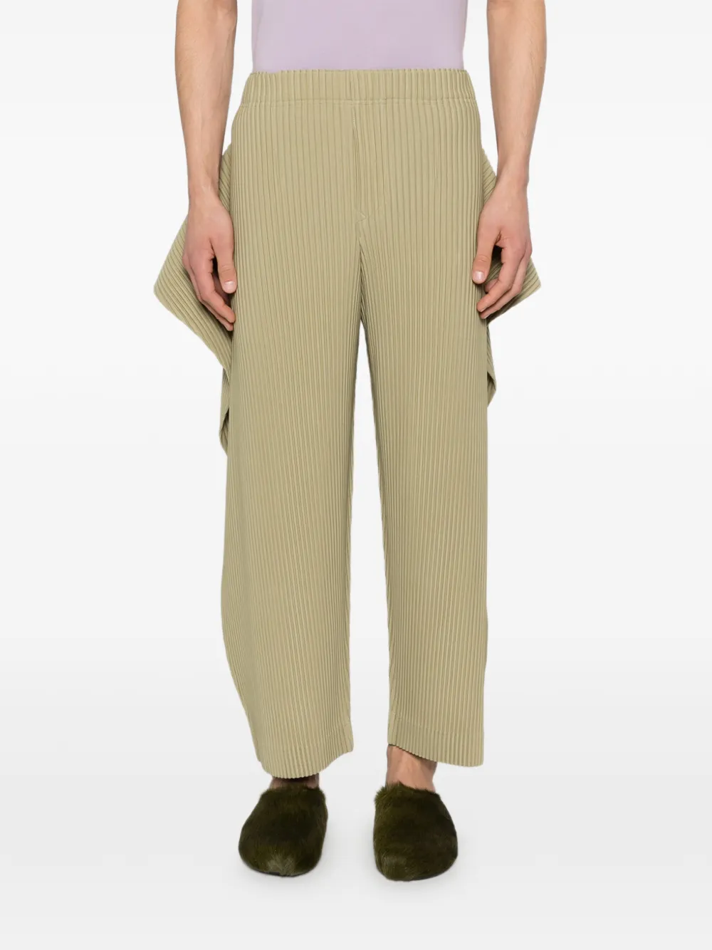 Homme Plissé Issey Miyake Broek met toelopende pijpen Groen