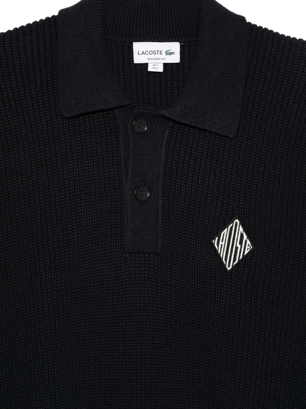  Lacoste Polo-collar Sweater - Black 