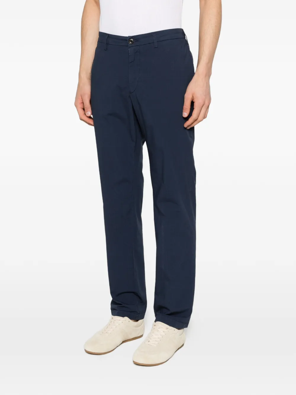  40 Weft Button-fastening Trousers - Blue 