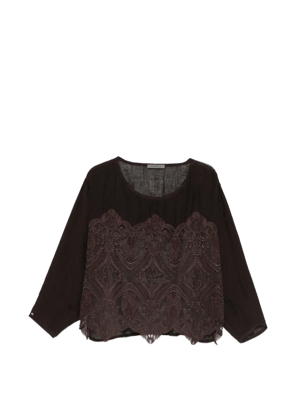 Maurizio Braschi laced blouse - Brown