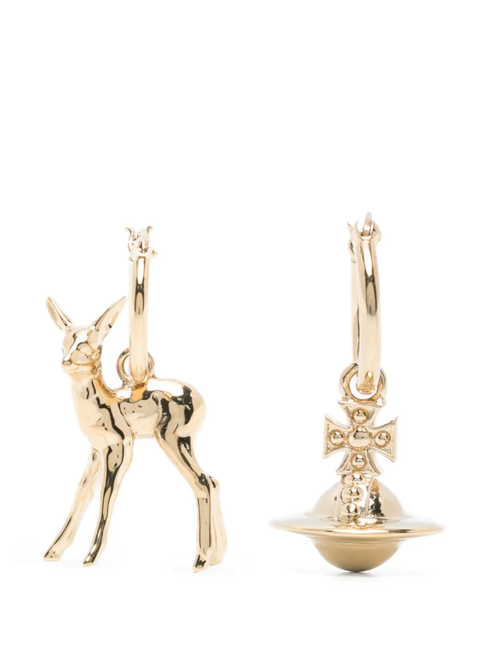 Vivienne Westwood deer-orb hoop earrings - Oro