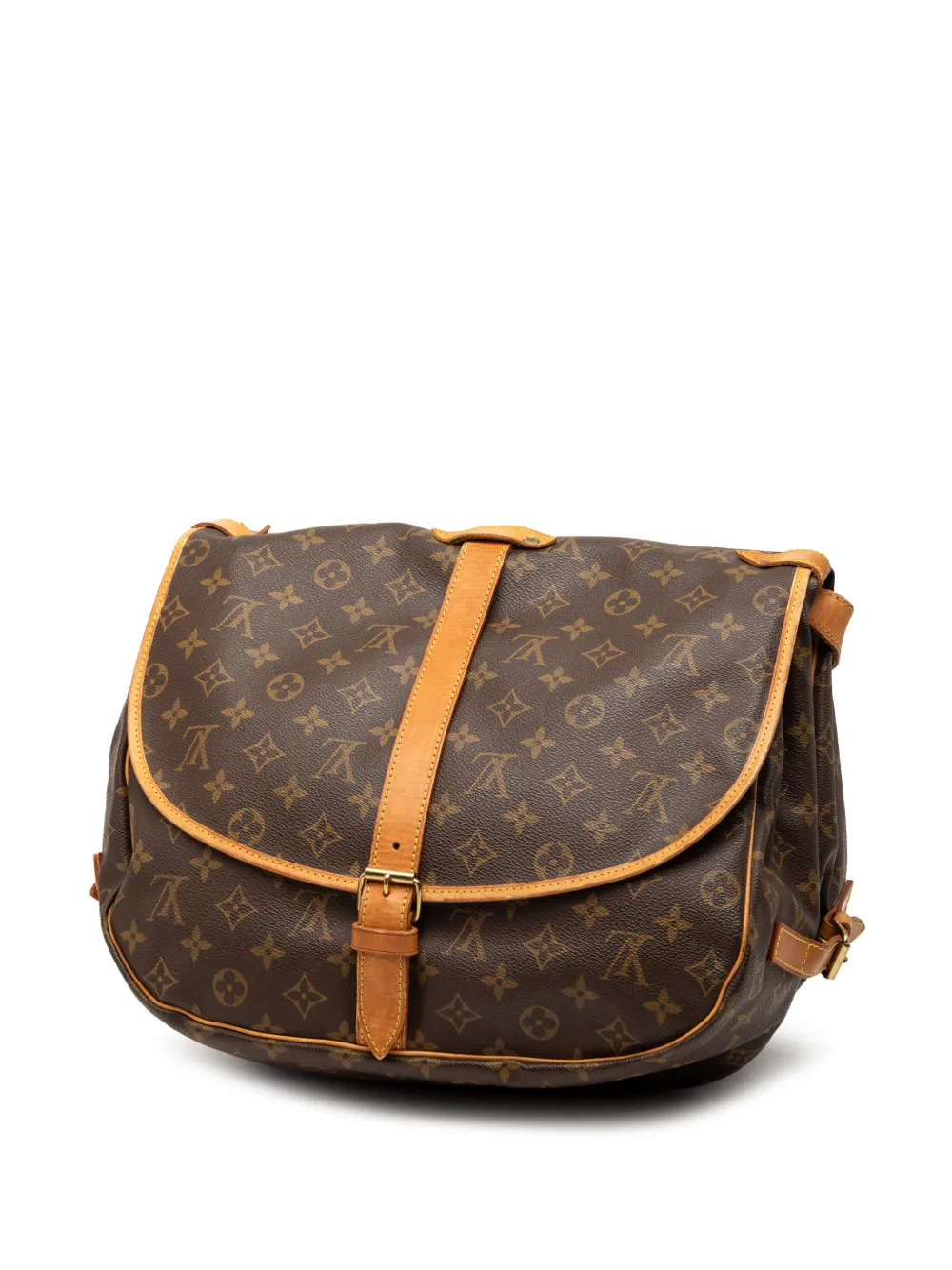  Louis Vuitton Pre-owned 1991 Monogram Saumur 35 Crossbody Bag - Brown 