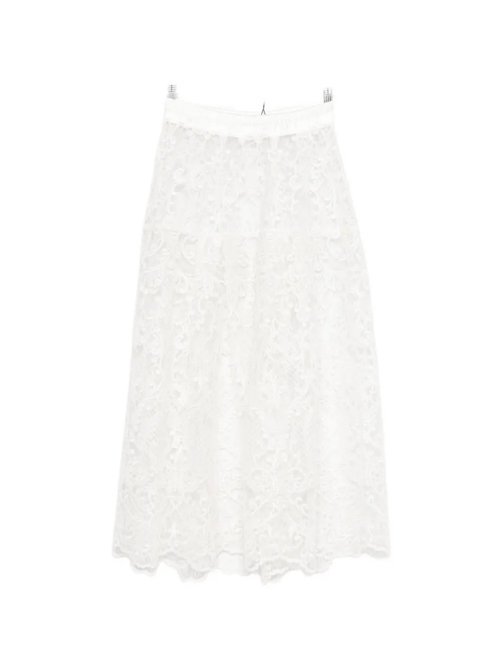 Maurizio Braschi lace midi skirt - Bianco