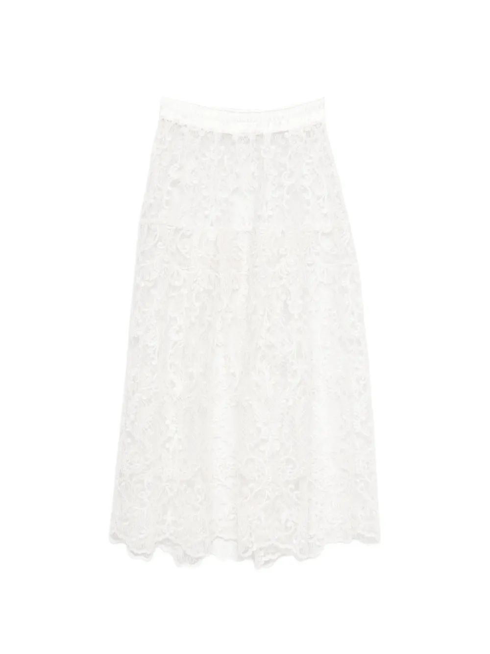 Maurizio Braschi lace midi skirt - Bianco