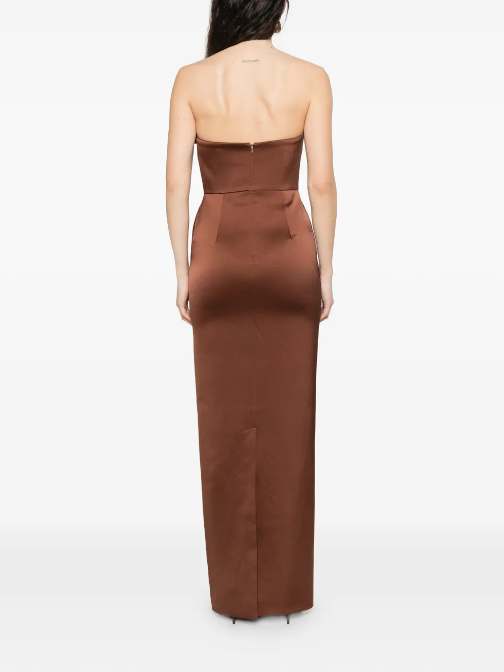 The New Arrivals Ilkyaz Ozel Jurk met strikdetail Bruin