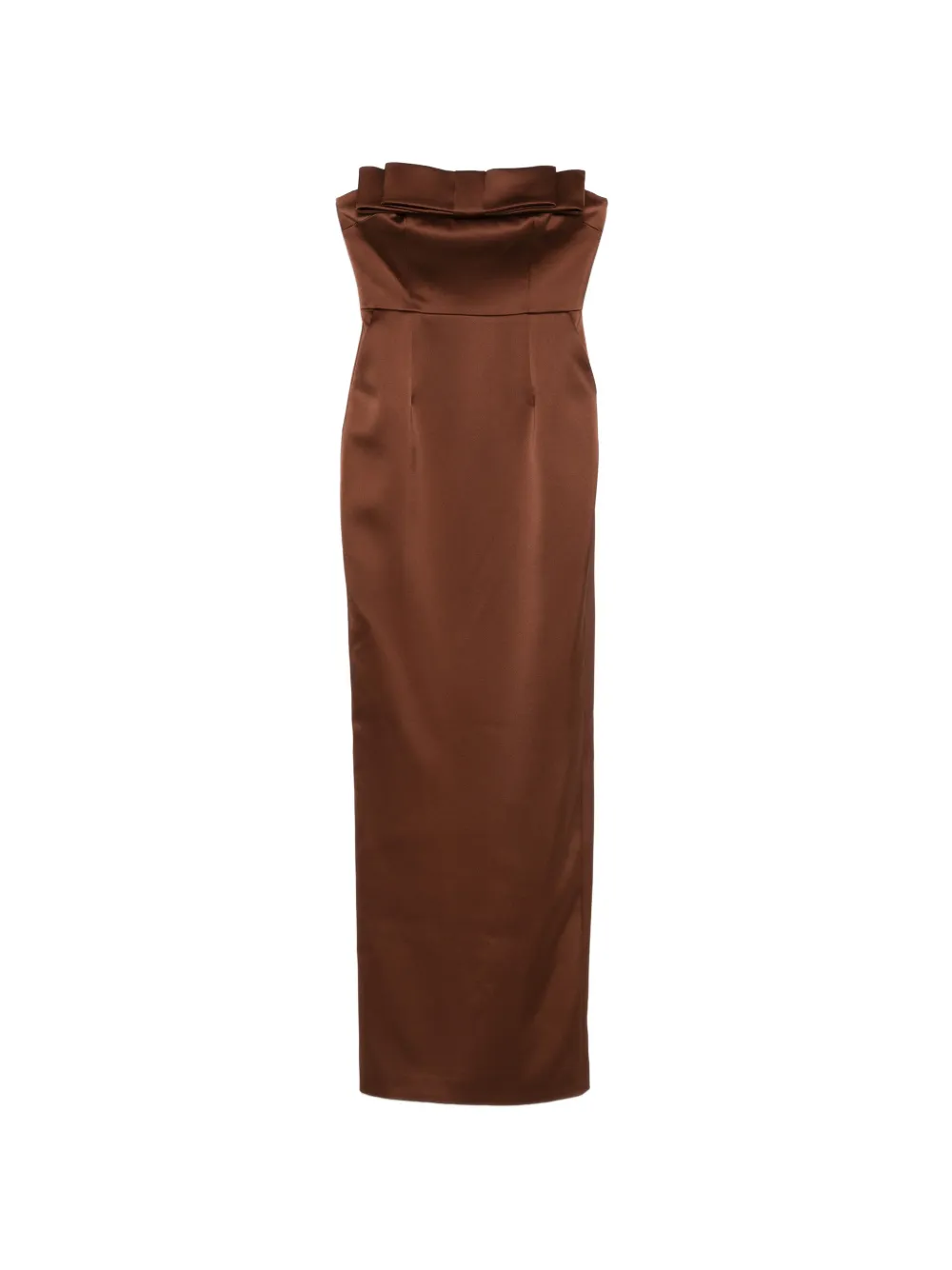 The New Arrivals Ilkyaz Ozel bow-detail strapless maxi dress - Marrone