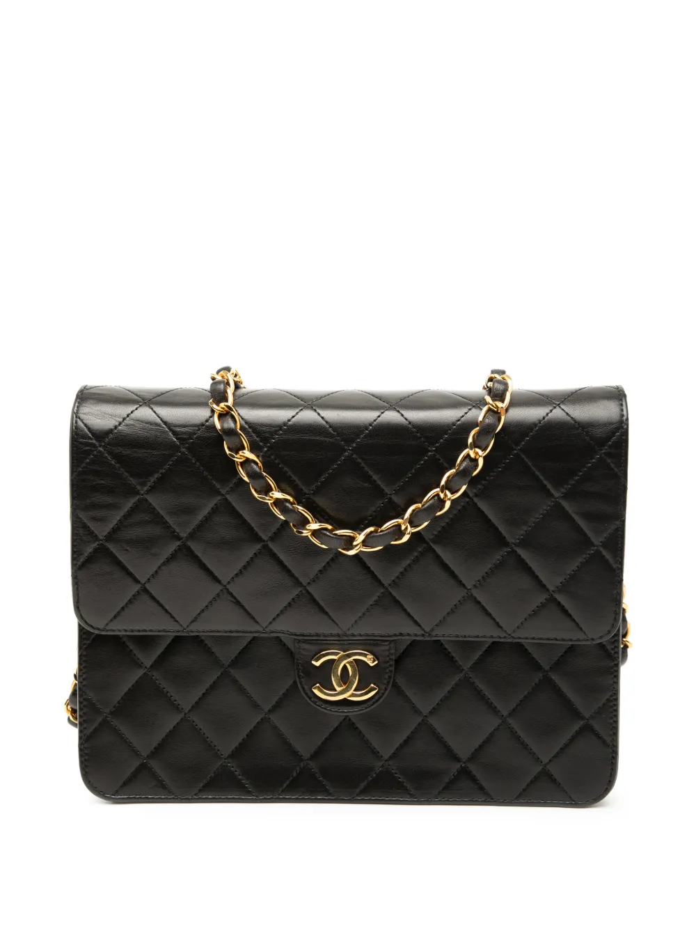 CHANEL Pre-Owned 1994-1996 Small CC Quilted Lambskin Single Flap crossbody bag - Nero