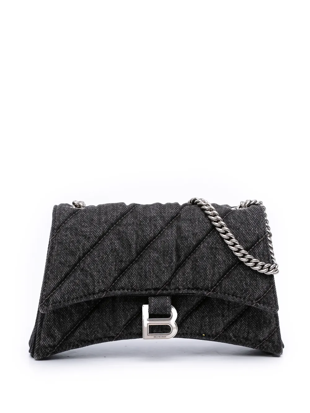 Balenciaga Pre-Owned 2024 XS Denim Crush Chain crossbody bag - Grigio