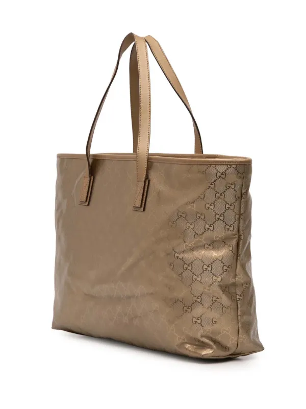 Gucci Pre-Owned 2016-2026 Large GG Imprime Tote Bag | Gold