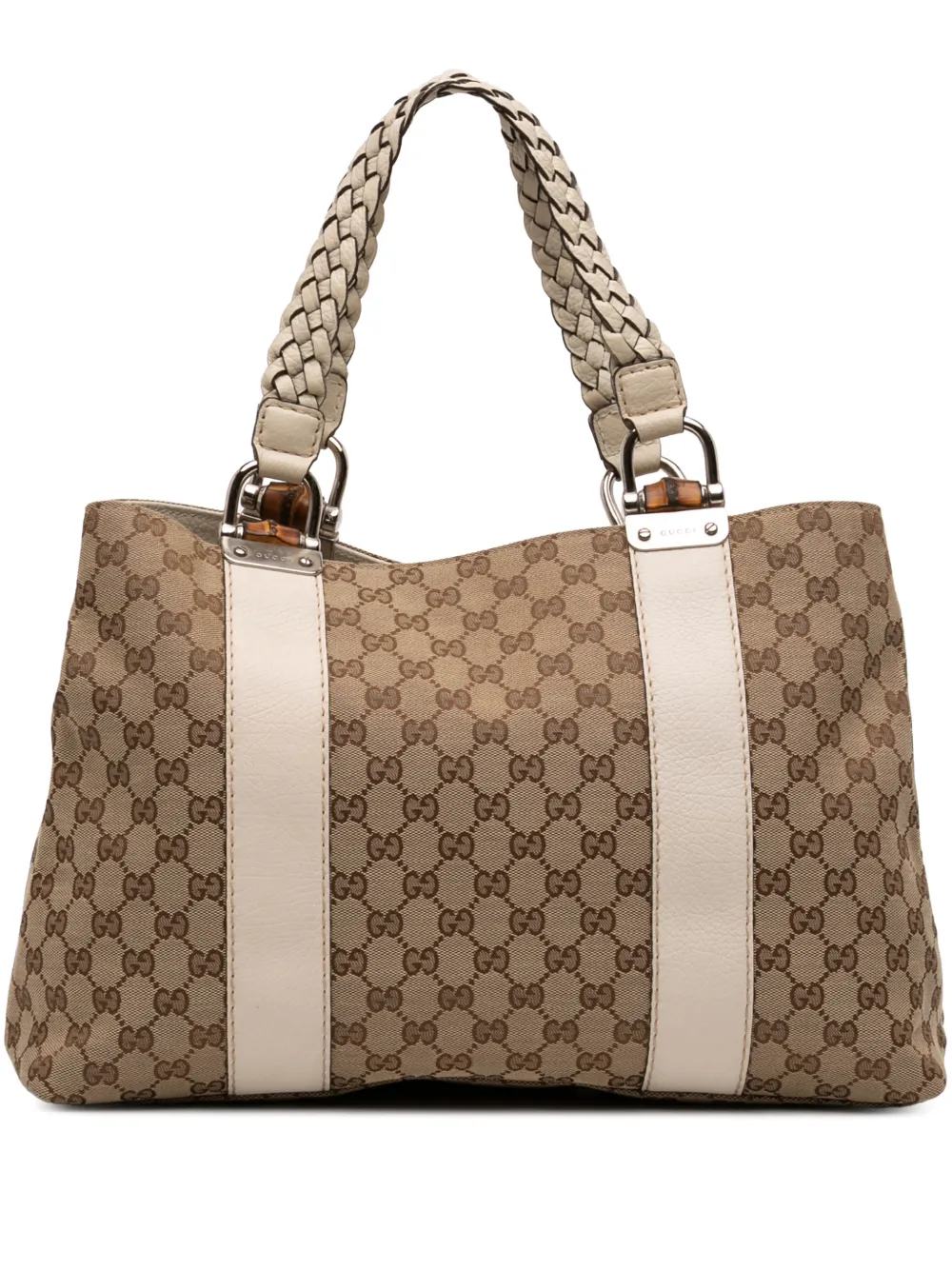 Gucci Pre-Owned 2016-2026 Medium GG Canvas Bamboo Libeccio tote bag - Marrone