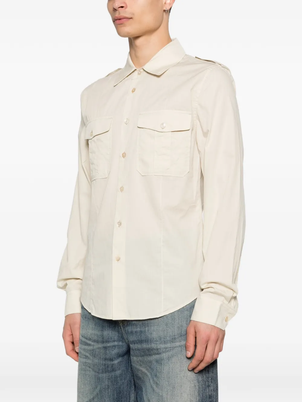 OUR LEGACY Lean overhemd met borstzakken Beige