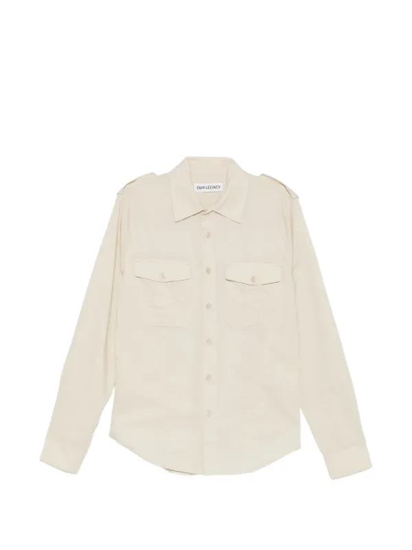 OUR LEGACY Lean Button-up Shirt in Neutrals