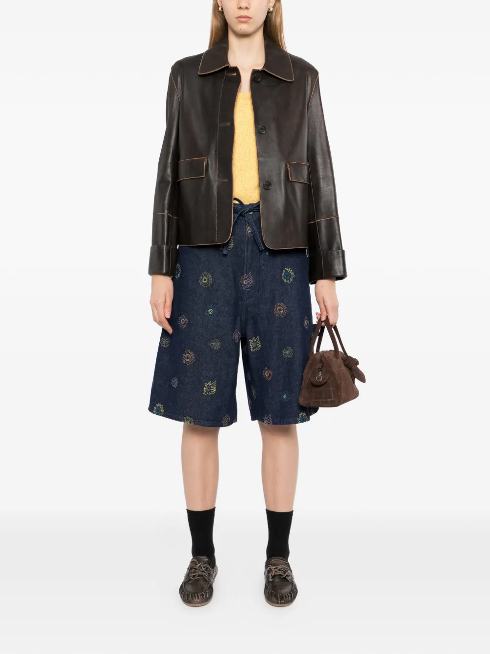 Garçon By Garçon Floral Denim Shorts - Blue 