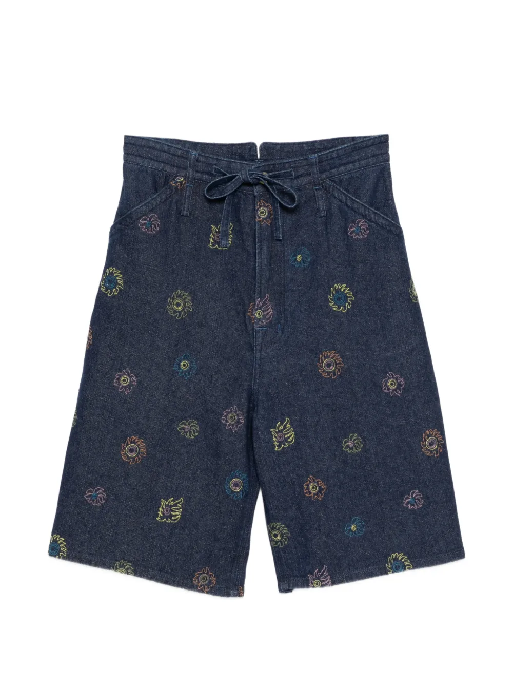 GARÇON BY GARÇON floral denim shorts - Blu