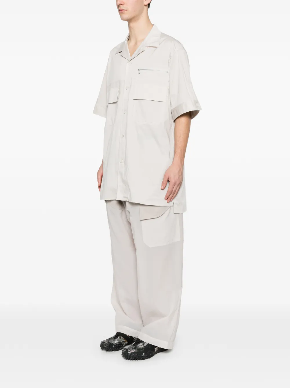  Y-3 Ut Zipped-pocket Shirt - Grey 