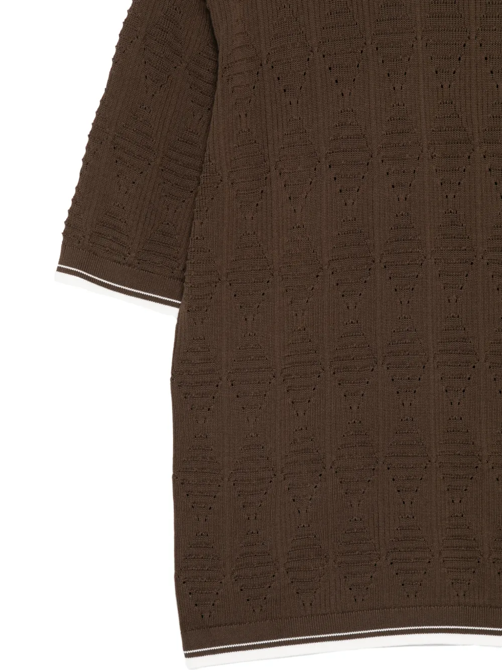  Laneus Openwork T-shirt - Brown 