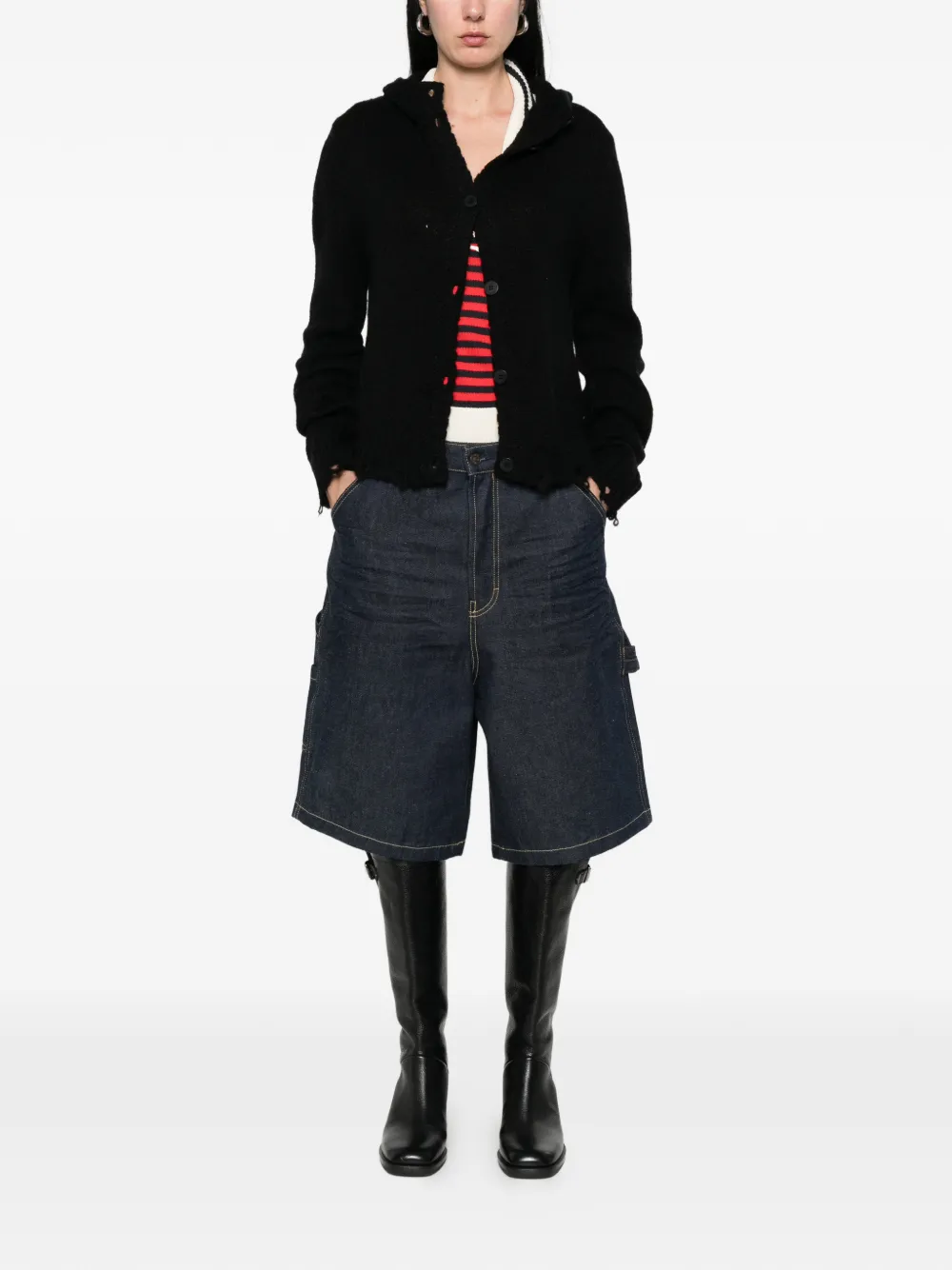 Charles Jeffrey Loverboy Hoodie met oordetail Zwart