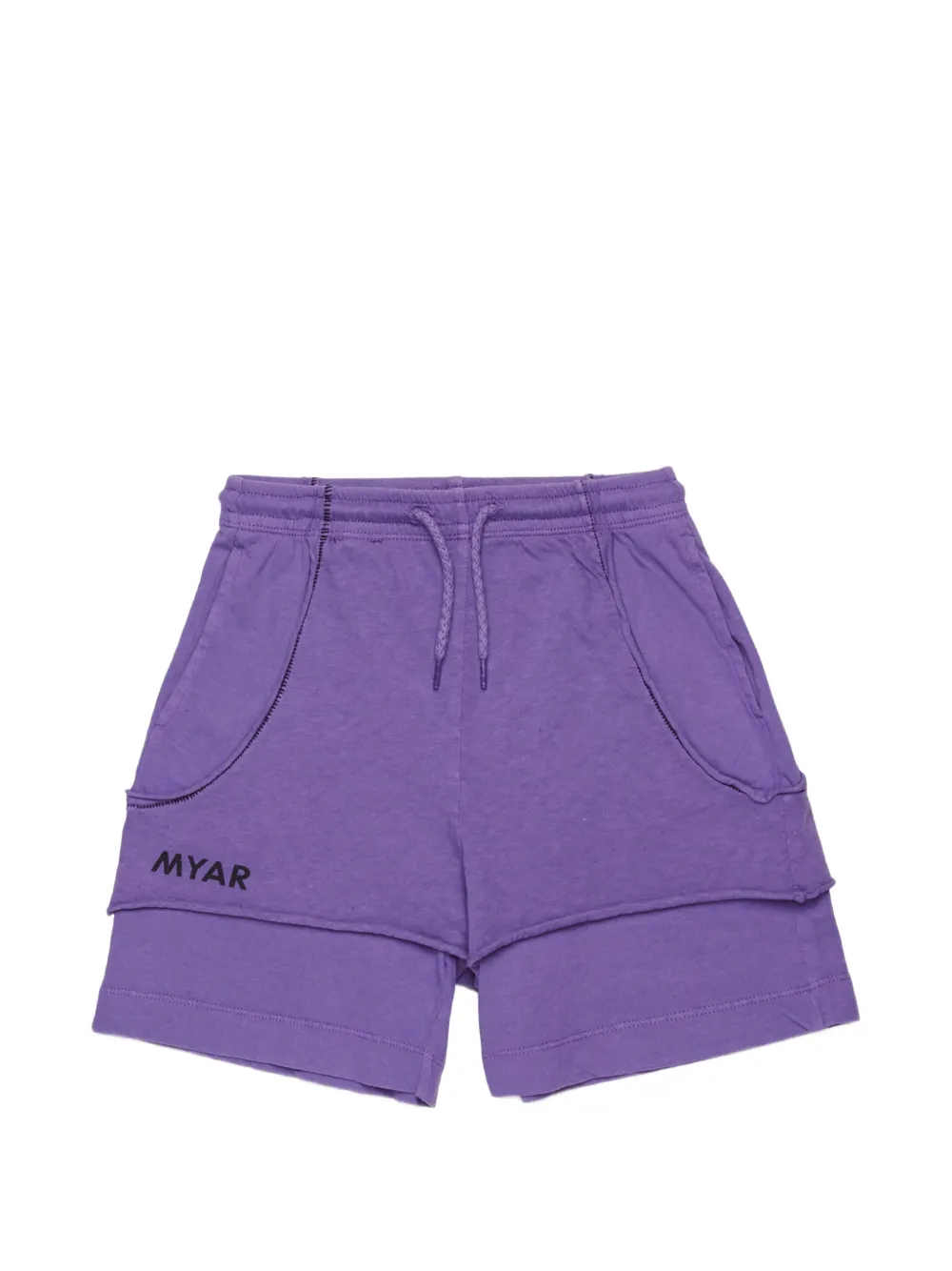 MYAR KIDS logo-print drawstring shorts - Violett
