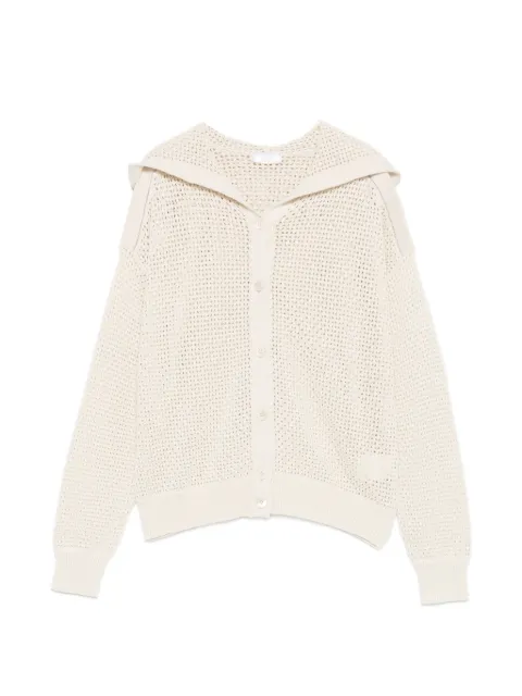 Peserico open-knit hooded cardigan