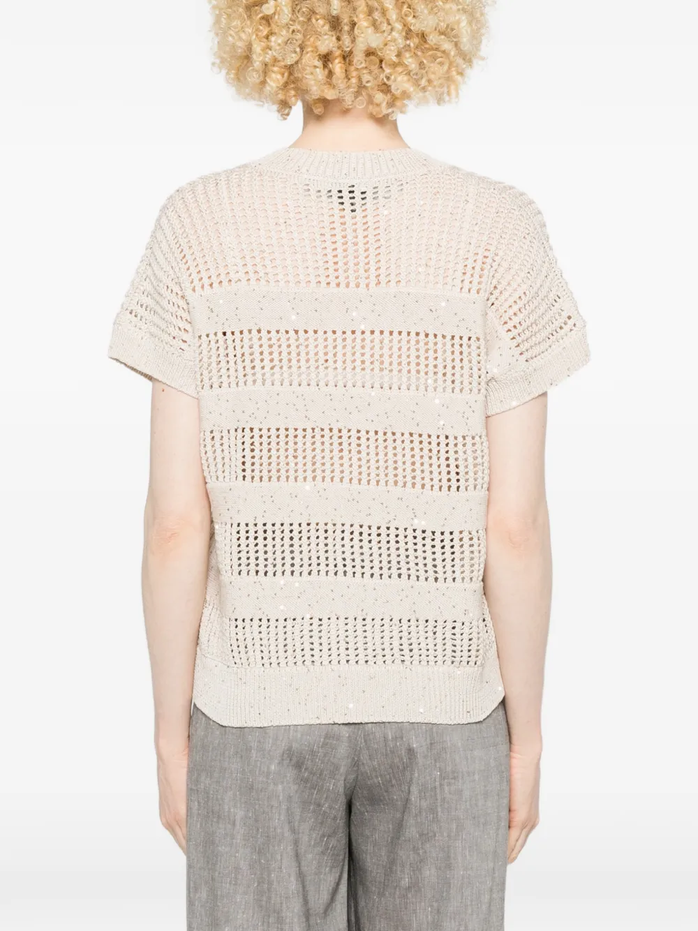 Peserico Trui met V-hals Beige