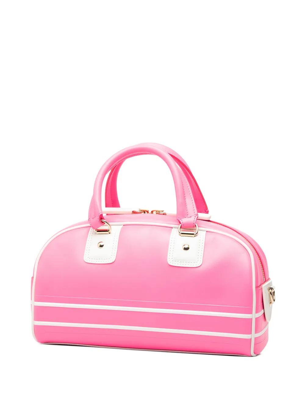 2022 Small Leather Dior Vibe Zip Bowling Bag Satchel