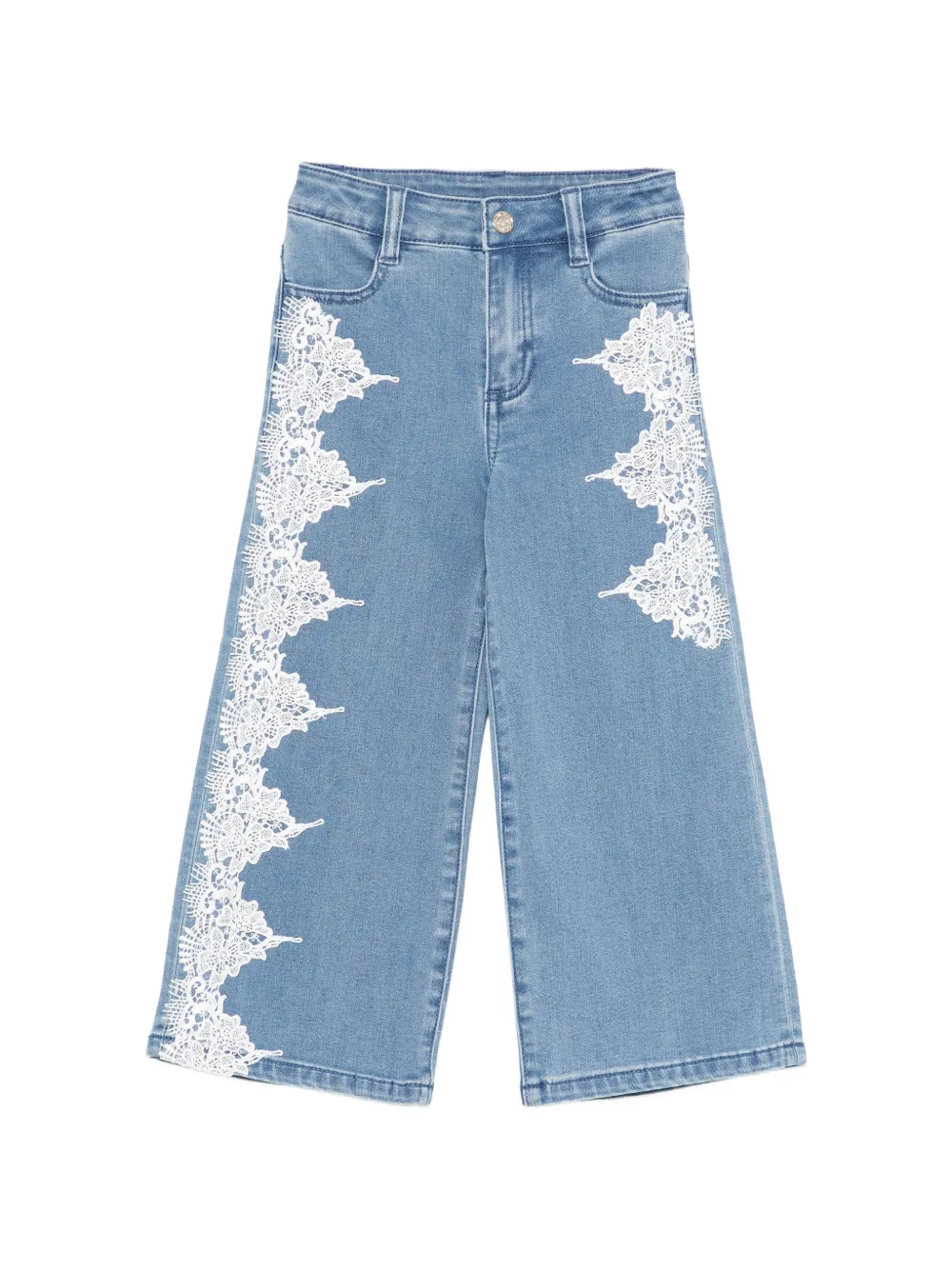 TWINSET Kids lace-detail jeans - Blu