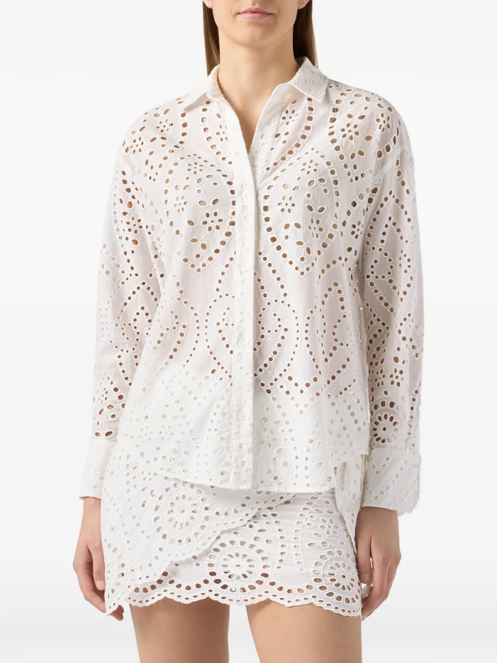 MC2 Saint Barth Sangallo blouse met borduurwerk Wit