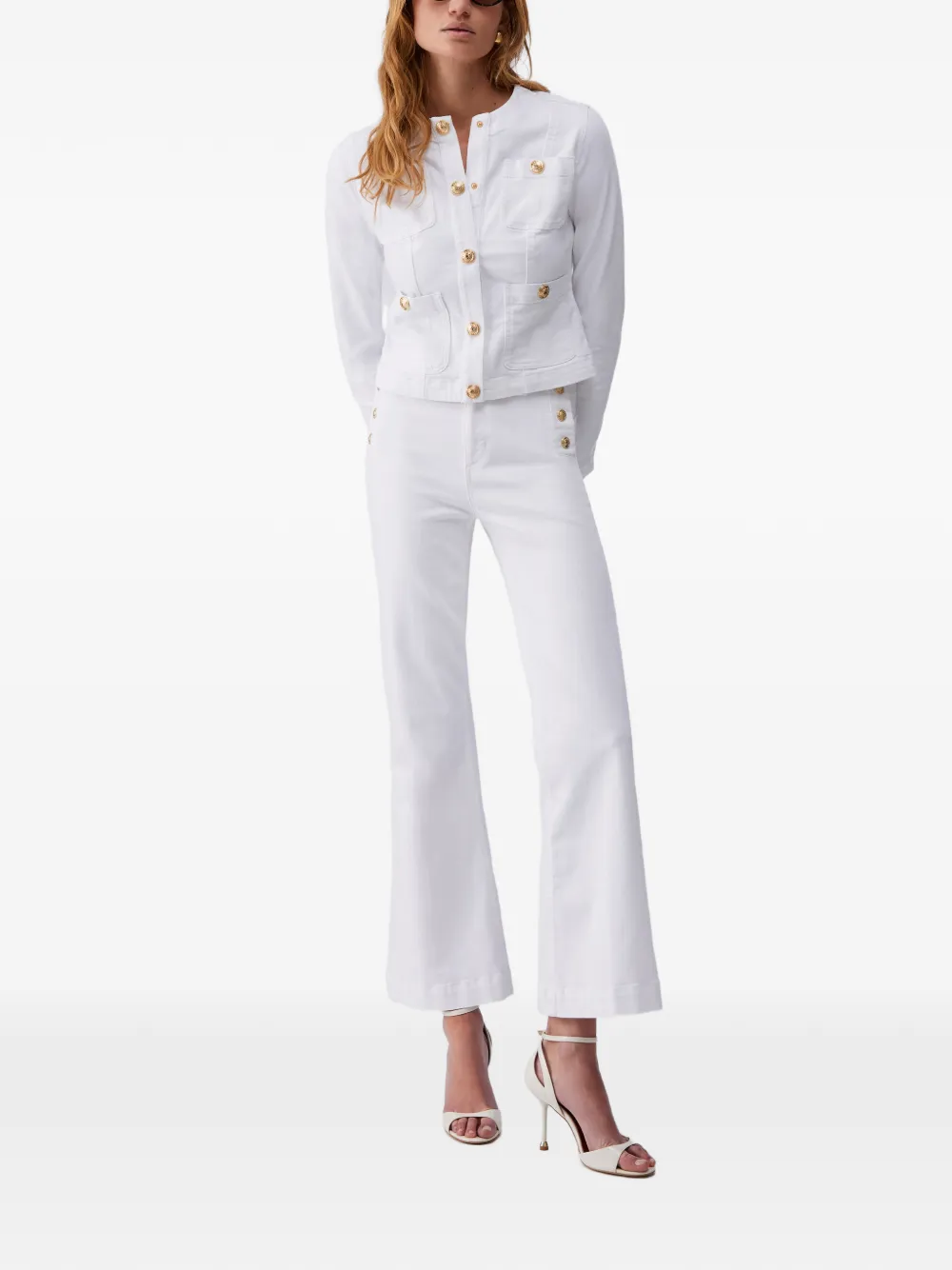  Liu Jo Giacca Denim Con Tasche Applicate - Bianco 