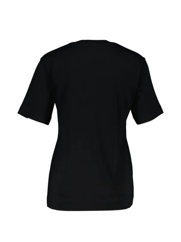 Simone Rocha short-sleeved flower-detail T-shirt | Black | FARFETCH