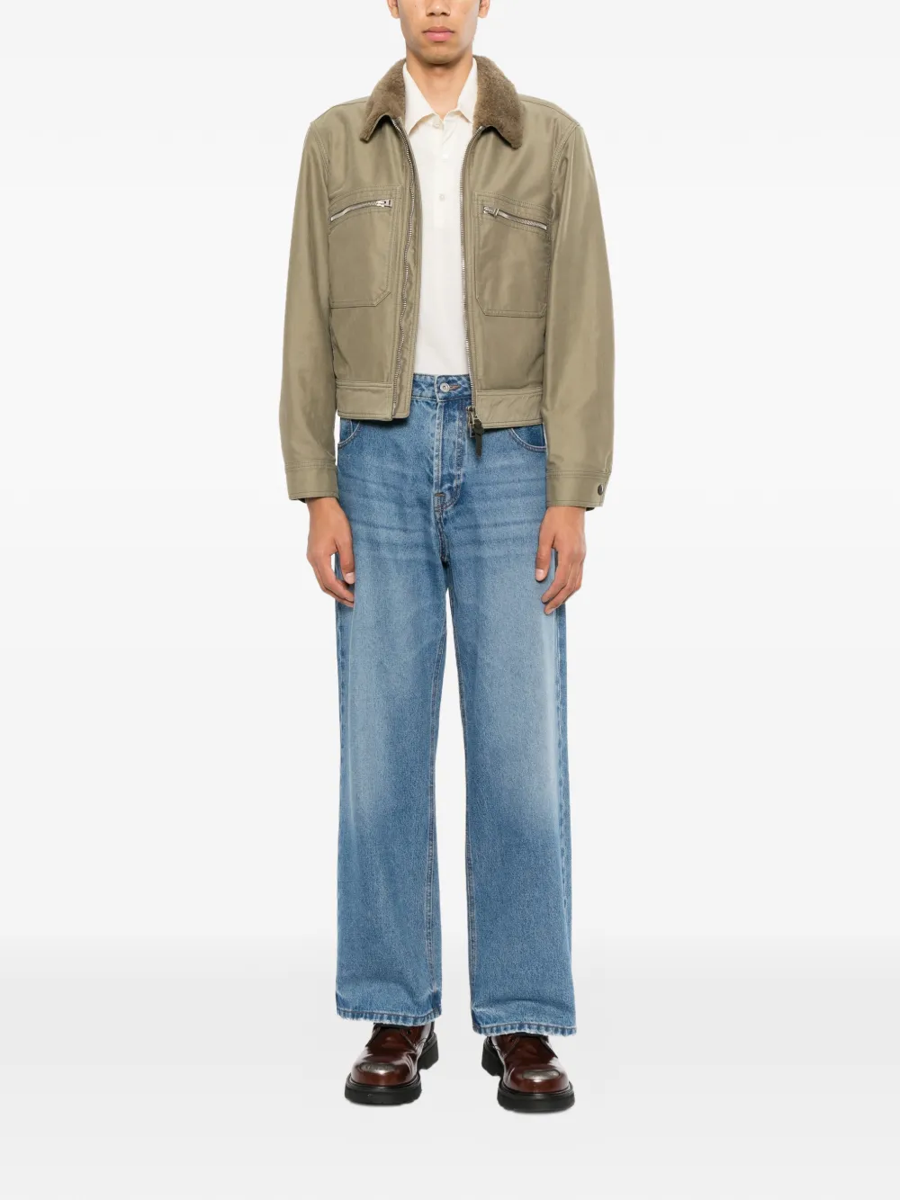 TOM FORD Fijngebreid poloshirt Beige