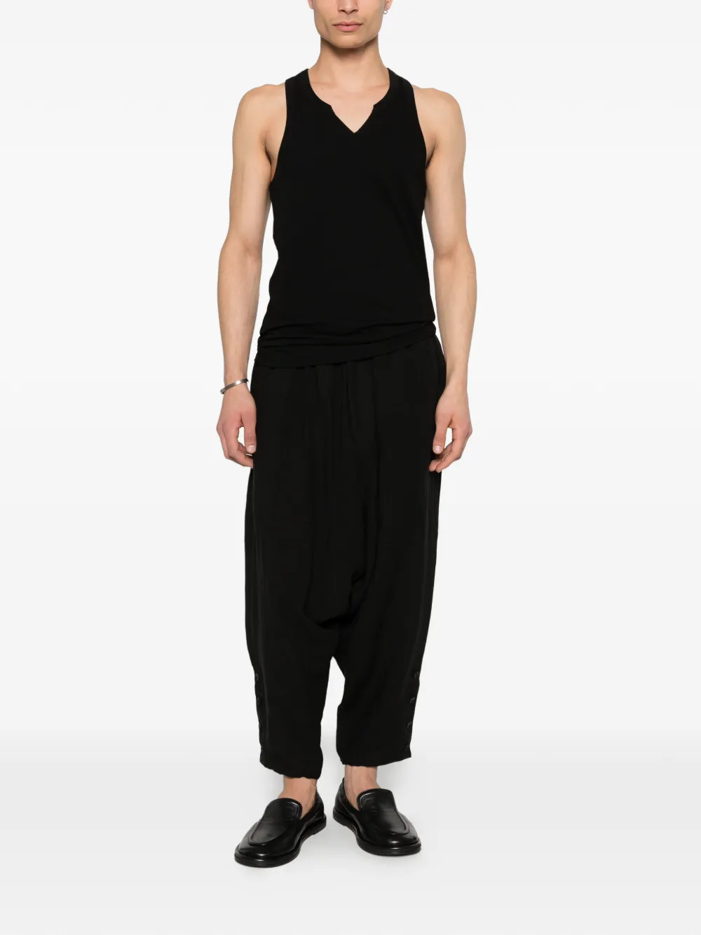 Yohji Yamamoto Tanktop met V-hals Zwart