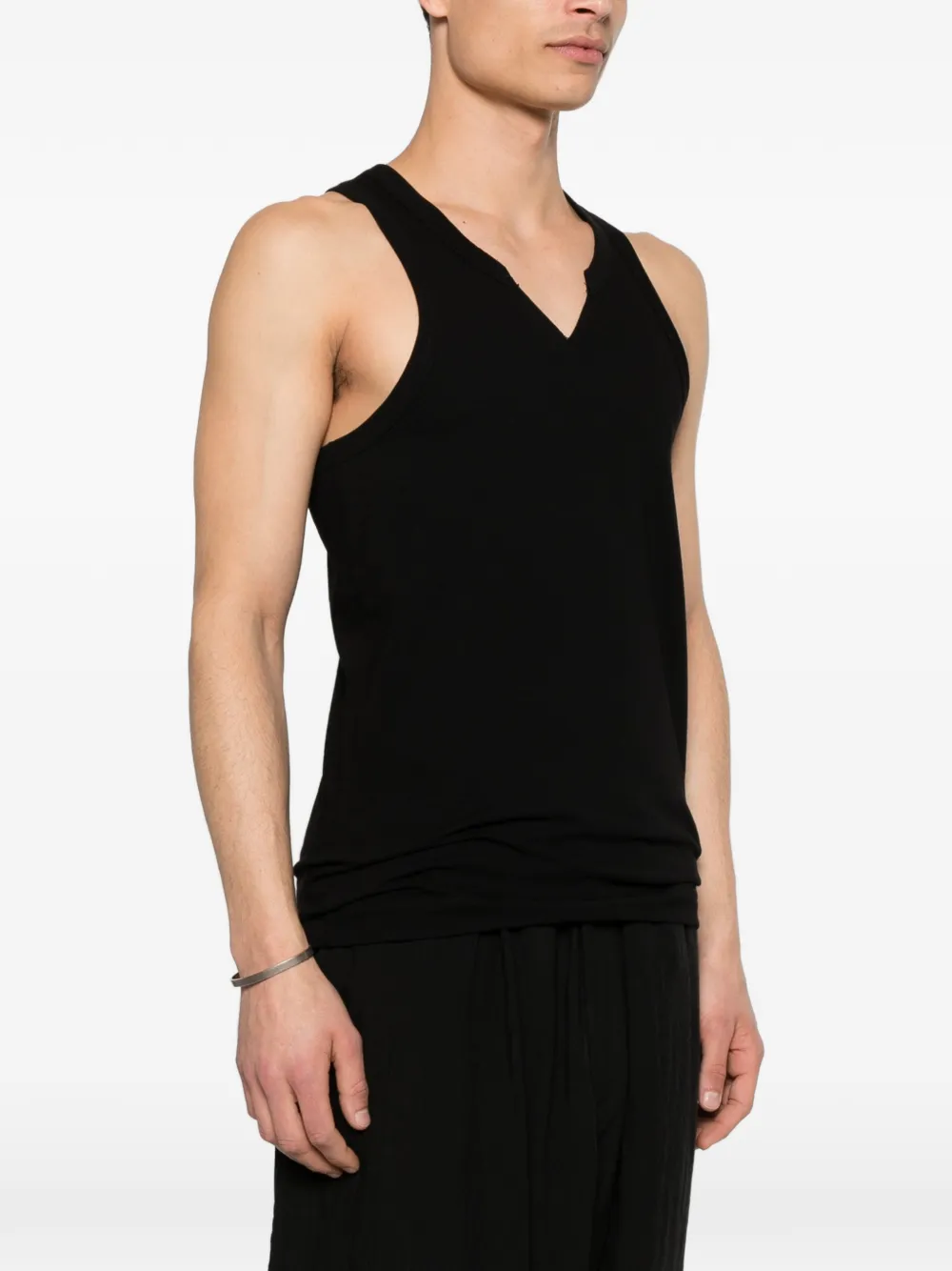 Yohji Yamamoto Tanktop met V-hals Zwart