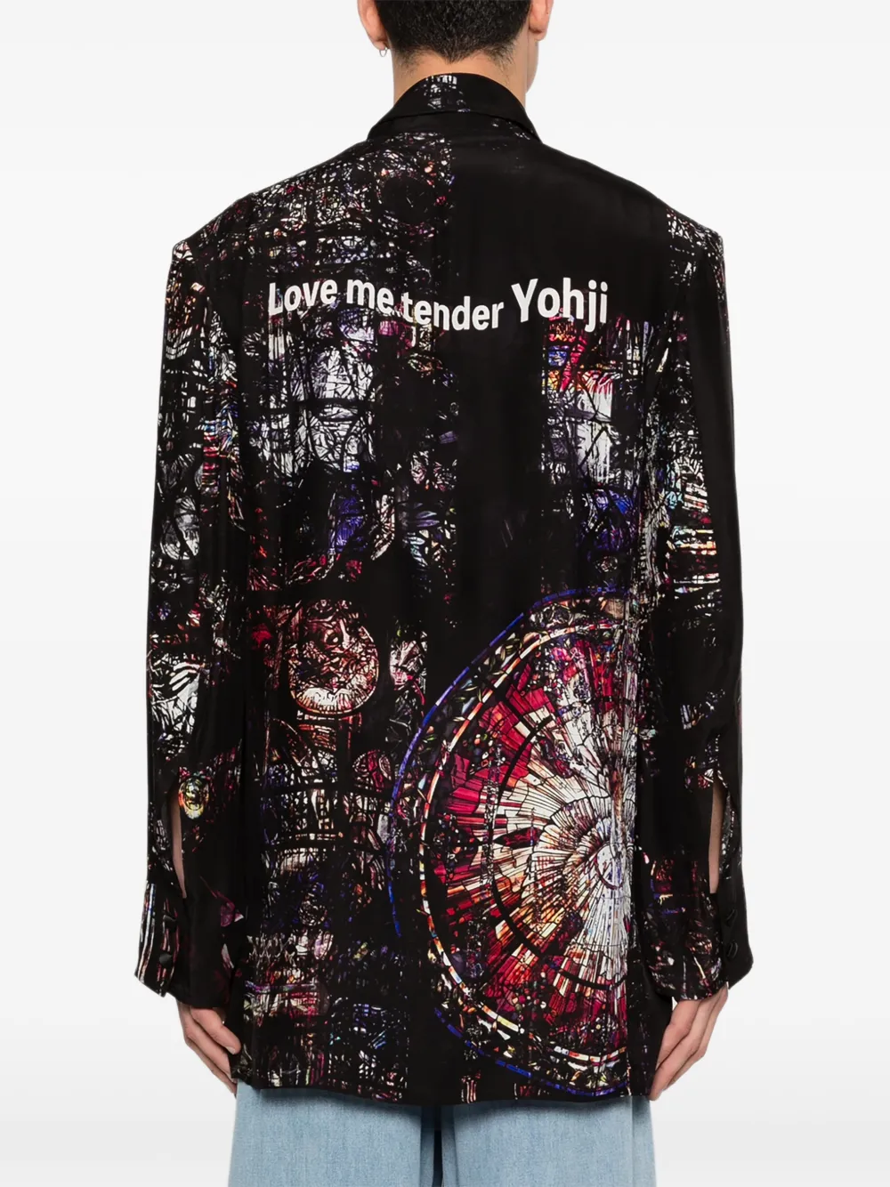 Yohji Yamamoto Blazer met logoprint Zwart