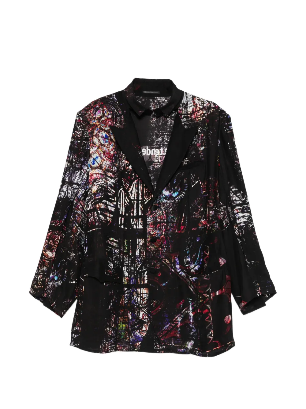 Yohji Yamamoto logo-print blazer - Schwarz